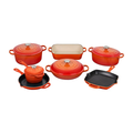 Signature Enameled Cast Iron 11-Piece Ultimate Cookware Set Flame