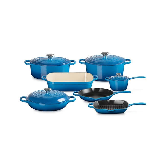 Signature Enameled Cast Iron 11-Piece Ultimate Cookware Set Marseille