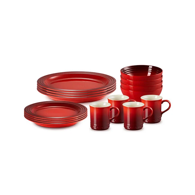 Vancouver 16-Piece Dinnerware Set Cerise